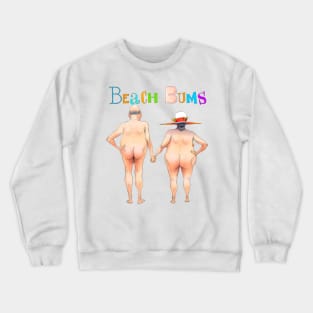 Old Man and Woman on the Beach Crewneck Sweatshirt